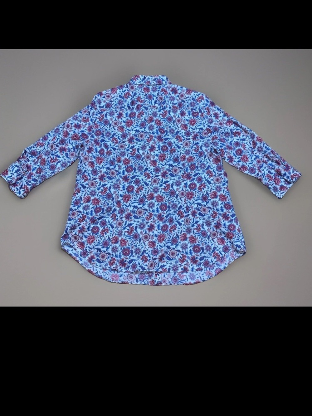 Chaps Ralph Lauren Women Floral Button Up No Iron Blouse 3/4 Sleeve 2X - Picture 2 of 10